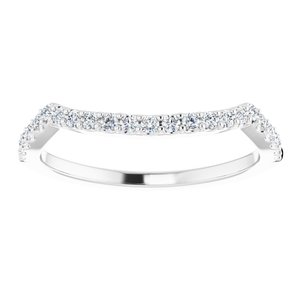 14K White Gold Set Natural Diamond Round 6.5 Mm Si2, H+ :: 1/4 Ctw Polished 1/4 Ctw Natural Diamond Matching Band Size 7