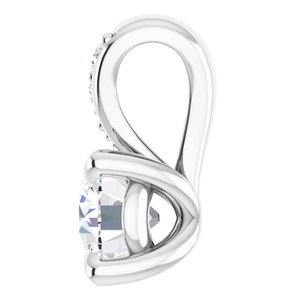 14K White Gold Round 4.05Mm Gh Si1-Si2 1/4 Ctw Lab-Grown Diamond Pendant