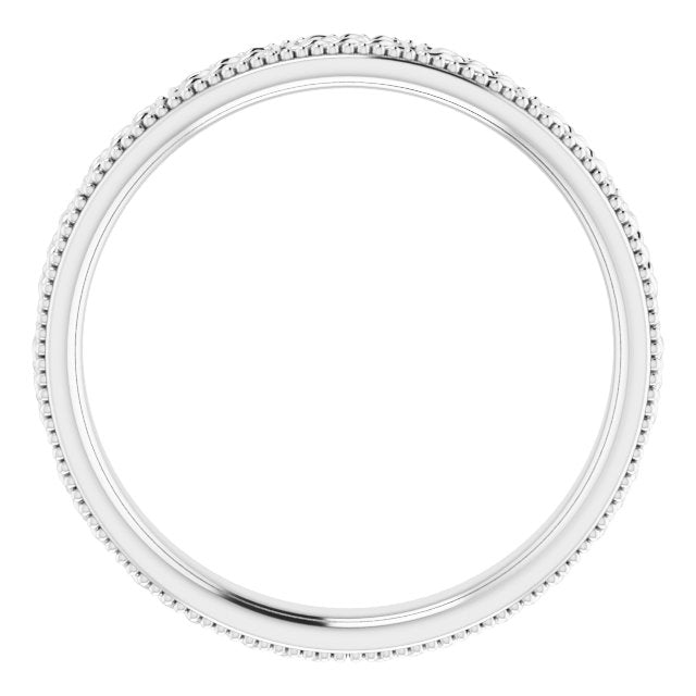 14K White Or Yellow Gold 3 Mm Polished Milgrain Celtic-Inspired Standard-Fit Band, Size 6.5