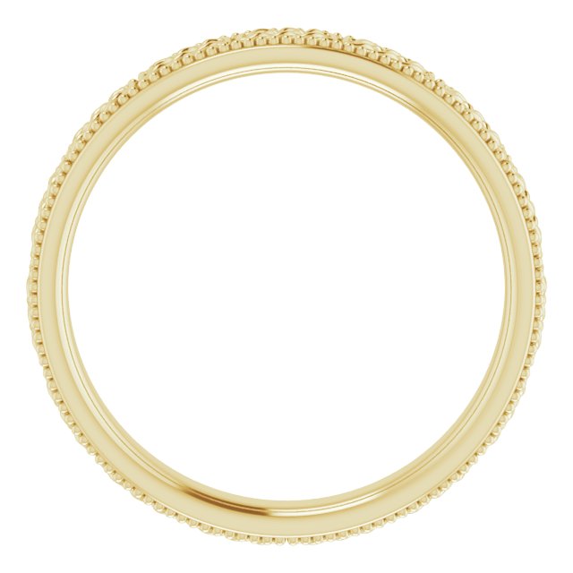 14K White Or Yellow Gold 3 Mm Polished Milgrain Celtic-Inspired Standard-Fit Band, Size 6.5