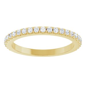 14K Yellow Gold Round 1.5 Mm 1/3 Ctw Natural Diamond Matching Band Size 7