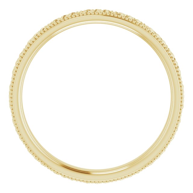 14K Yellow Gold Or Sterling Silver 3 Mm Polished Milgrain Celtic-Inspired Standard-Fit Band, Size 8