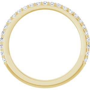 14K Yellow Gold Round 1.5 Mm 1/3 Ctw Natural Diamond Matching Band Size 7