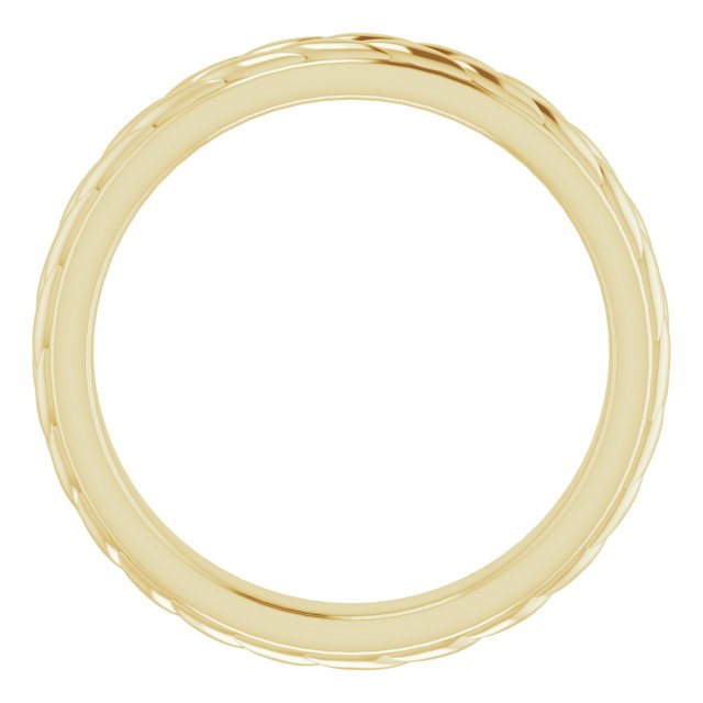 14K White Or Yellow Gold Polished Wheat Pattern Standard-Fit Band, Size 5