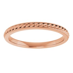 14K Rose Gold Rope Band Size 7