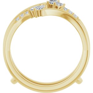 14K Yellow Gold Marquise 4 X 2 Mm 1/4 Ctw Lab Grown Diamond Ring Guard Size 7
