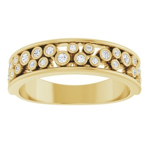 14K Yellow Gold Natural Diamond Natural Diamond Polished 1/5 Ctw Diamond Matching Anniversary Band Size 7