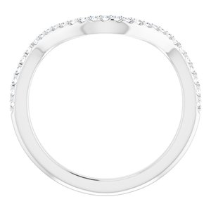 14K White Gold Round All Sizes Si2-Si3, G-H :: 1/5 Ctw Polished 1/5 Ctw Natural Diamond Matching Band