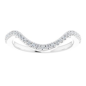 14K White Gold Round All Sizes Si2-Si3, G-H :: 1/5 Ctw Polished 1/5 Ctw Natural Diamond Matching Band