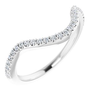 14K White Gold Round All Sizes Si2-Si3, G-H :: 1/5 Ctw Polished 1/5 Ctw Natural Diamond Matching Band
