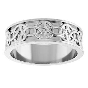 14K White Gold 7 Mm Polished Celtic-Inspired Band Size 10