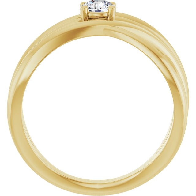 14K Yellow Or Rose Gold Round 4.1 Mm Polished 1/4 Ct Natural Diamond Criss-Cross Ring, Size 7