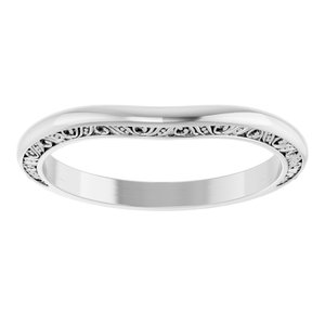 Platinum Polished Sculptural Matching Band Size 7