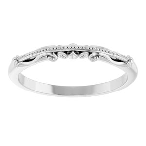 14K White Gold Polished Sculptural-Inspired Matching Band Size 7