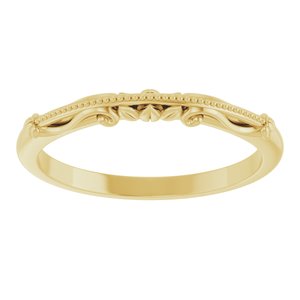 14K Yellow Gold Polished Sculptural-Inspired Matching Band Size 7