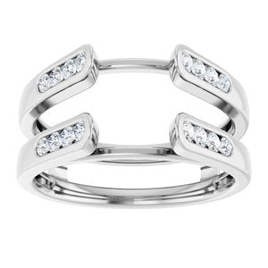 14K White Gold Round 1.5 Mm Polished 1/2 Ctw Lab-Grown Diamond Ring Gurad Size 7