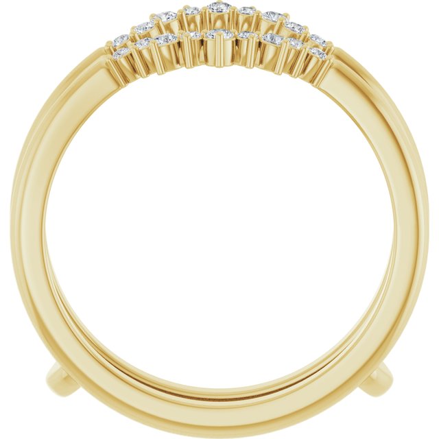 14K White Or Yellow Gold Round Polished 1/6 Ctw Natural Diamond Ring Guard, Size 7