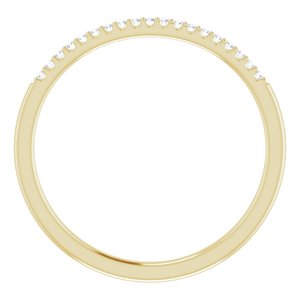 14K Yellow Gold Round .9 Mm .08 Ctw Natural Diamond Band Size 7