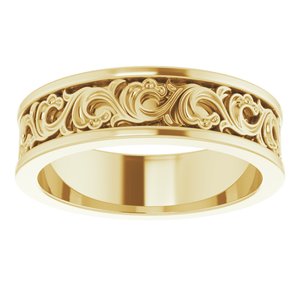 14K Yellow Gold Sculptural Band Size 8.5