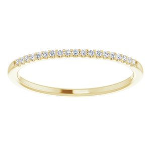 14K Yellow Gold Round .9 Mm .08 Ctw Natural Diamond Band Size 7