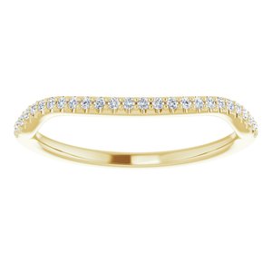 14K Yellow Gold Oval 8 X 6 Mm Si2-Si3, G-H :: 1/10 Ctw Polished 1/10 Ctw Natural Diamond Band Size 7