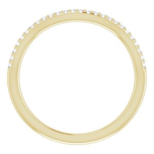 14K Yellow Gold Oval 8 X 6 Mm Si2-Si3, G-H :: 1/10 Ctw Polished 1/10 Ctw Natural Diamond Band Size 7