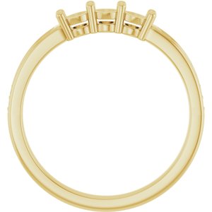 14K Yellow Gold 3-Stone Round 3 Mm Lab-Grown Diamond Polished .06 Ctw Lab Grown Diamond Semi-Set Family Ring Size 7