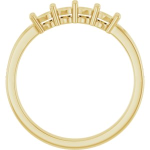 14K Yellow Gold 4-Stone Round 3 Mm Lab-Grown Diamond Polished .05 Ctw Lab Grown Diamond Semi-Set Family Ring Size 7