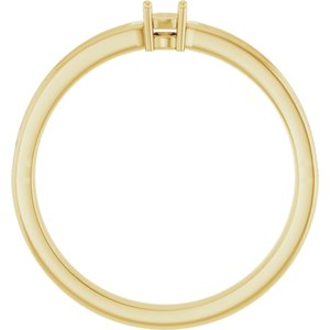 14K Yellow Gold 1-Stone Round 3 Mm Lab-Grown Diamond Polished .08 Ctw Lab Grown Diamond Semi-Set Family Ring Size 7