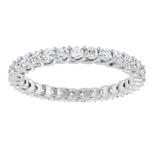 14K White Gold Round 2 Mm G-H Si2-Si3 9/10 Ctw Natural Diamond Eternity Band Size 7