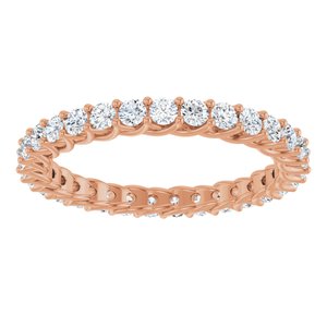 14K Rose Gold Round 2 Mm G-I Si2-Si3 9/10 Ctw Lab-Grown Diamond Eternity Band Size 7