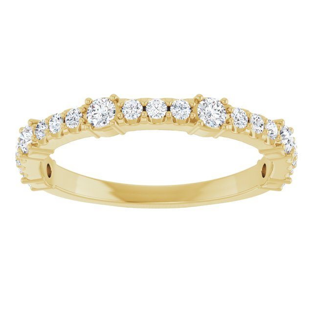 14K White Or Yellow Gold Round 2.2 Mm Polished 3/8 Ctw Natural Diamond Anniversary Band, Size 7