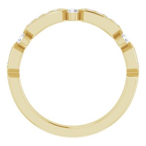14K Yellow Gold Round 1.2 Mm 1/5 Ctw Natural Diamond Anniversary Band Size 7