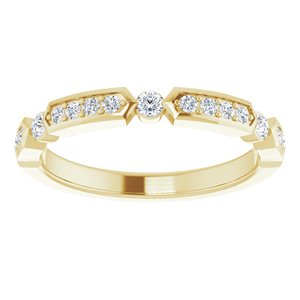 14K Yellow Gold Round 1.2 Mm 1/5 Ctw Natural Diamond Anniversary Band Size 7