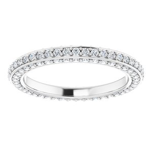 14K White Gold Round 1.1 Mm Gh Si2-Si3 5/8 Ctw Natural Diamond Eternity Band Size 4