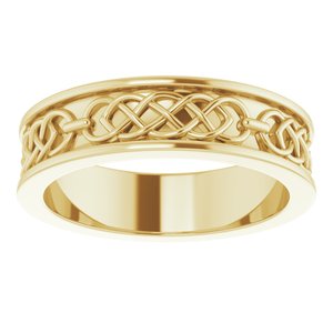 14K Yellow Gold Celtic-Inspired Band Size 10