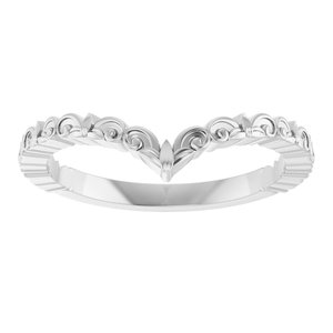 Sterling Silver 4.89 Mm Polished Vintage-Inspired V Ring Size 7