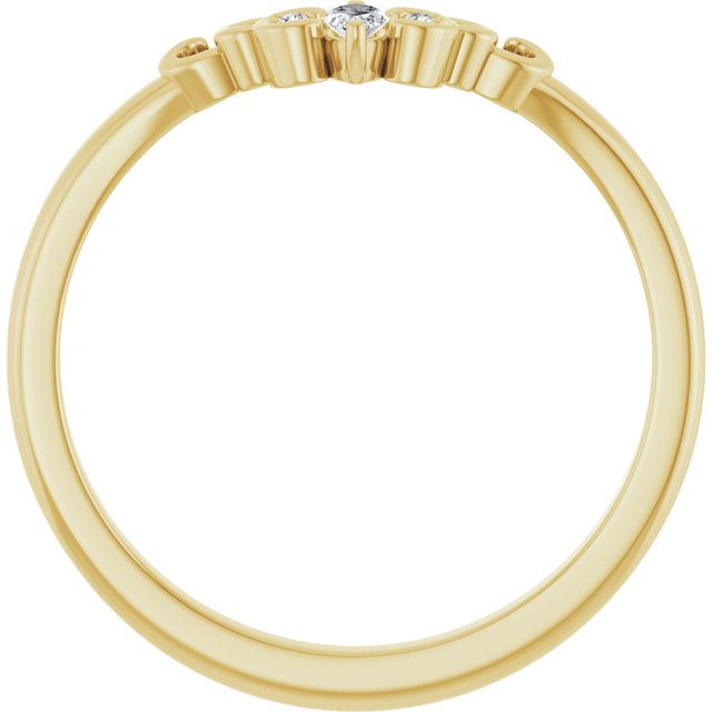 14K White Or Yellow Gold Marquise 4 X 2 Mm Polished .07 Ctw Natural Diamond Sculptural Contour Band, Size 7