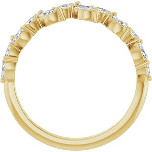 14K Yellow Gold Marquise 3.5 X 2 Mm 5/8 Ctw Natural Diamond Anniversary Band Size 7
