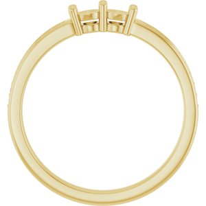 14K Yellow Gold 2-Stone Round 3 Mm Lab-Grown Diamond Polished .07 Ctw Lab Grown Diamond Semi-Set Family Ring Size 7