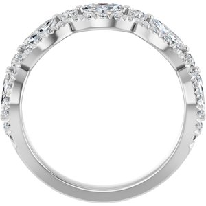 Platinum Marquise 5 X 2.5 Mm Polished 1 Ctw Natural Diamond Negative Space Anniversary Band Size 7