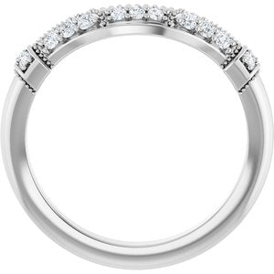 Platinum Round Polished 1/6 Ctw Natural Diamond Matching Band Size 7