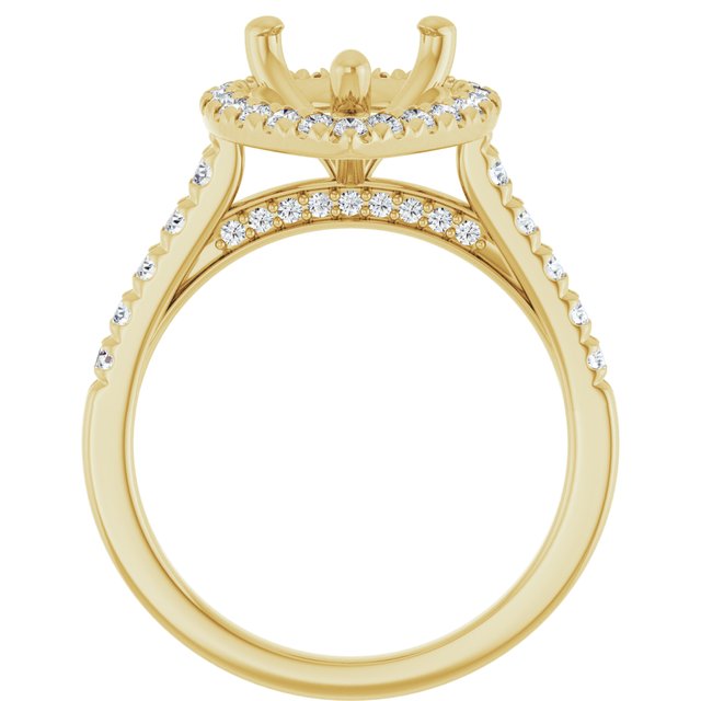 14K White Or Yellow Gold Pear 12 X 8 Mm Polished 5/8 Ctw Lab-Grown Diamond Semi-Set Engagement Ring, Size 7