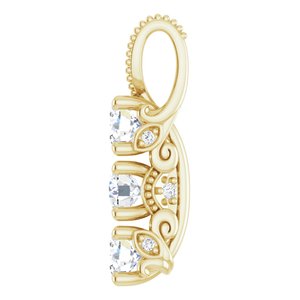 14K Yellow Gold Round 3.8Mm Gh Si1-Si2 5/8 Ctw Lab-Grown Diamond Pendant