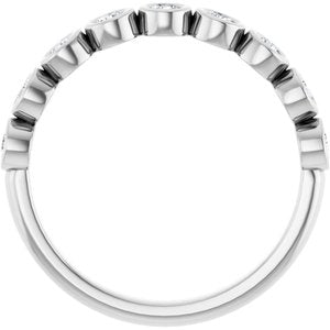Platinum Round 2.25 Mm Polished 1/2 Ctw Natural Diamond Anniversary Band Size 7