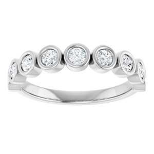 14K White Gold Round 2.5 Mm Polished 1/2 Ctw Lab-Grown Diamond Anniversary Band Size 7