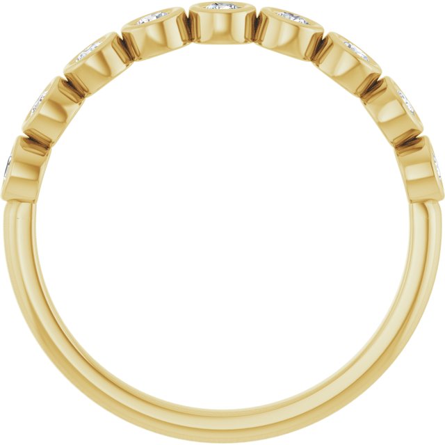 14K Yellow Or White Or Rose Gold Or Platinum Round Polished Natural Diamond Anniversary Band, Size 7