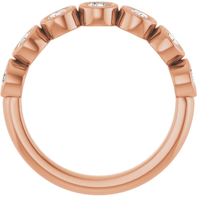 14K Yellow Or White Or Rose Gold Or Platinum Round Polished Natural Diamond Anniversary Band, Size 7