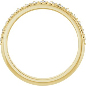 14K Yellow Gold Round 2 Mm 1/2 Ctw Lab-Grown Diamond Anniversary Band Size 7