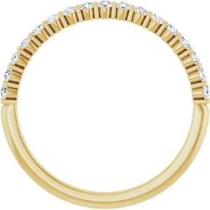 14K Yellow Gold Round 1.5 Mm Polished 1/5 Ctw Lab-Grown Diamond Anniversary Band Size 7